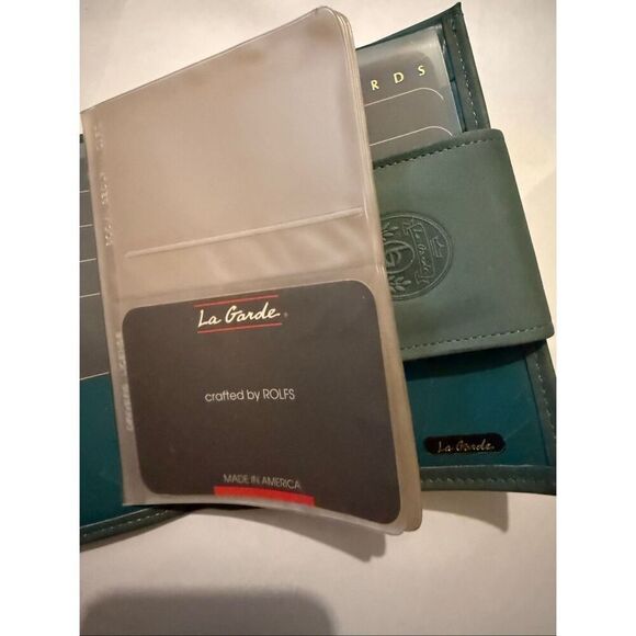 Vintage La Garde by Rolfs Women's Cowhide Leather Purse Wallet Green NWOT - Picture 6 of 10